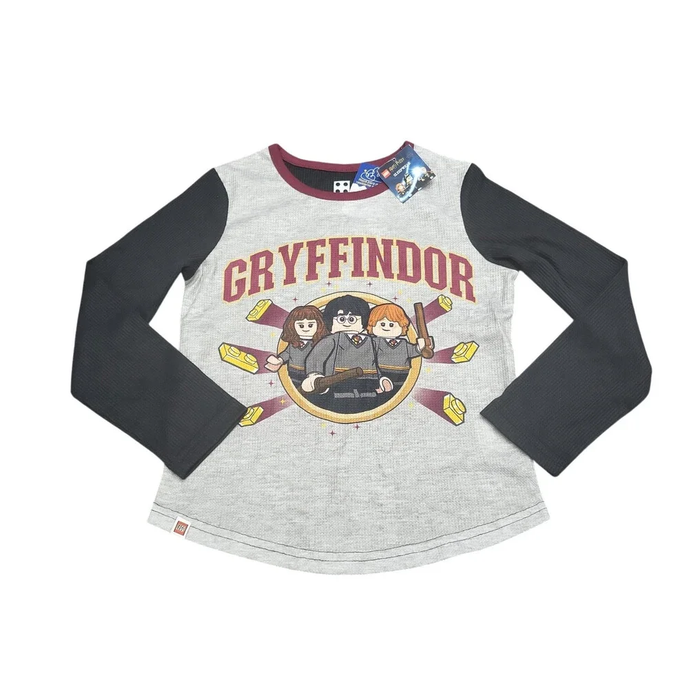 Girls' Lego Harry Potter Gryffindor Thermal Sleepwear Pajama Top Size 7/8